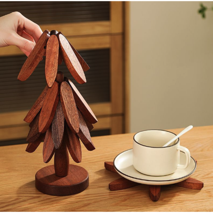 다모샵 감성 트리형 스탠딩 원목 냄비받침대
