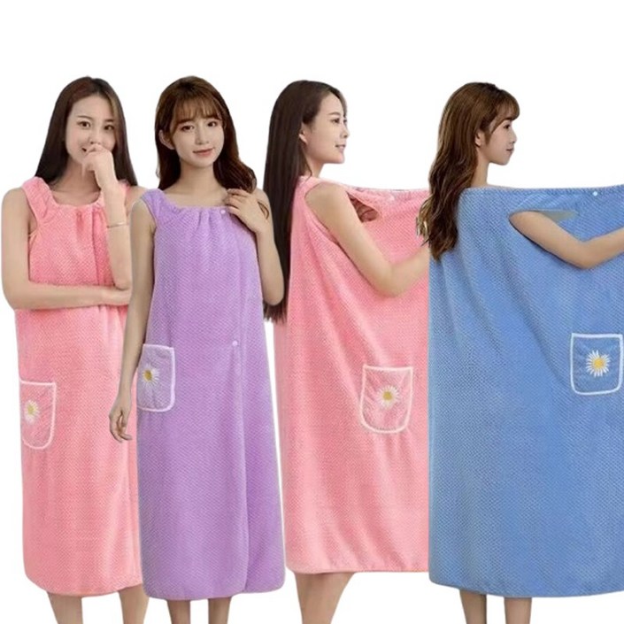 레오큐 여성 3초가운 샤워 목욕 골프 가운 타월