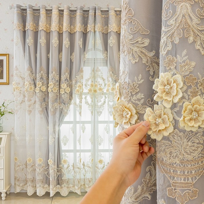 HAROO 유럽식 이중거실 커튼 빛차단 암막커튼 11