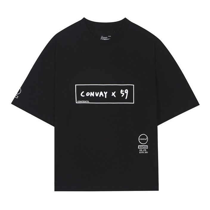 지이크 59 X CONVAY 프린팅 티셔츠 블랙  PGIBD8716