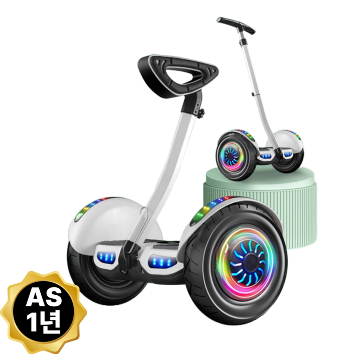 아키타 3세대 전동휠 나인봇 36V 54V 전용앱 일반휠 호버 보드 자이로스콥 투휠, 54v11인치 화이트무릎핸들