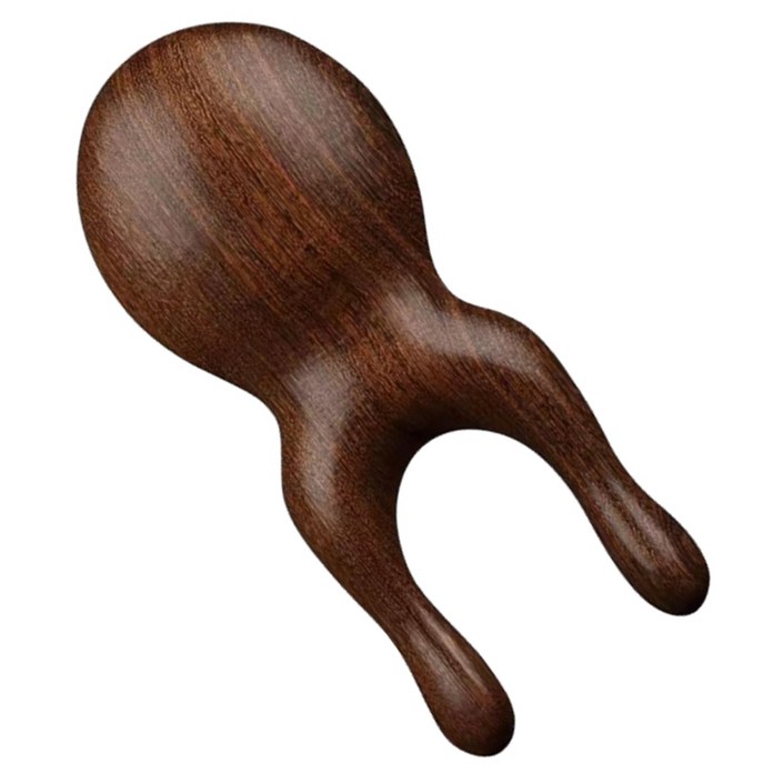 우드 원목 괄사 미니 지압 마사지기, 브라운, 1개