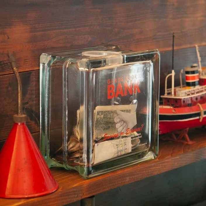 덜튼 유리 블록 뱅크 스퀘어 저금통