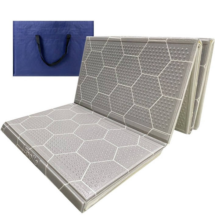 힐링캠프 3단 캠핑매트+가방 특중형(240x200) 접이식 매트 돗자리 피크닉매트, B.그레이