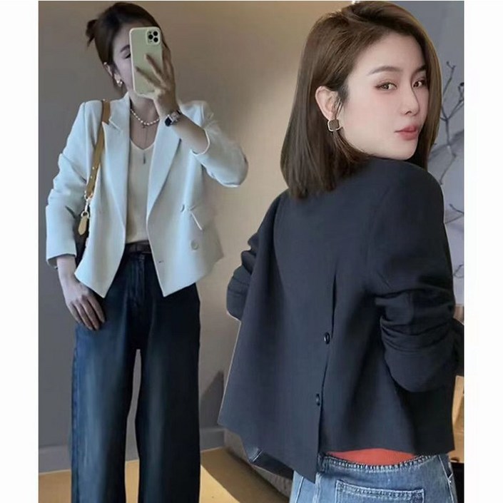 데일리 슬림핏 순색 트임 정장 숏재킷 오피스룩 카디건 코트 빅사이즈 아우터