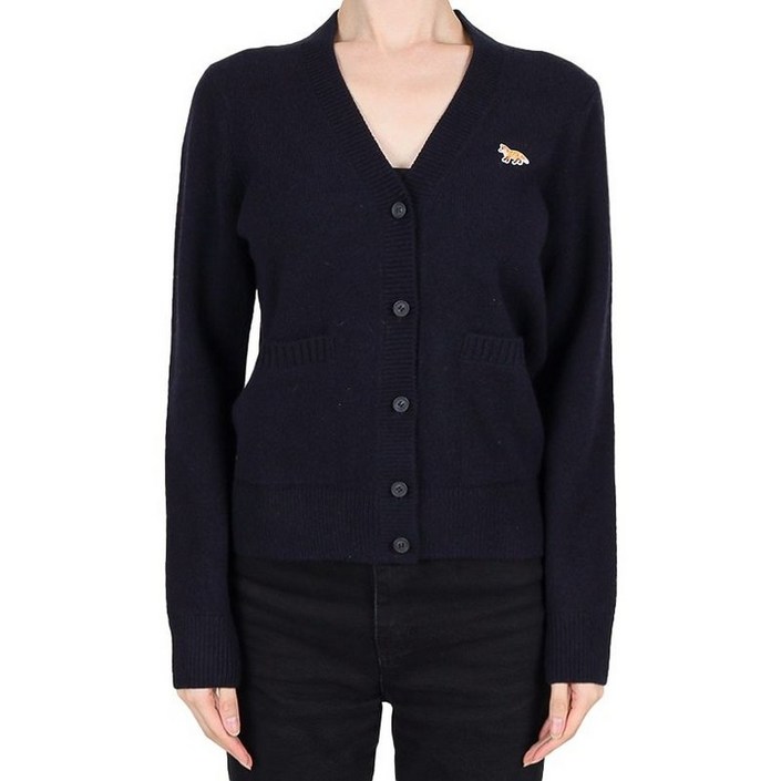 백화점출고 메종키츠네 25FW 여성 베이비 폭스 울 박시 가디건 클래식네이비 PW00501KT1006 0