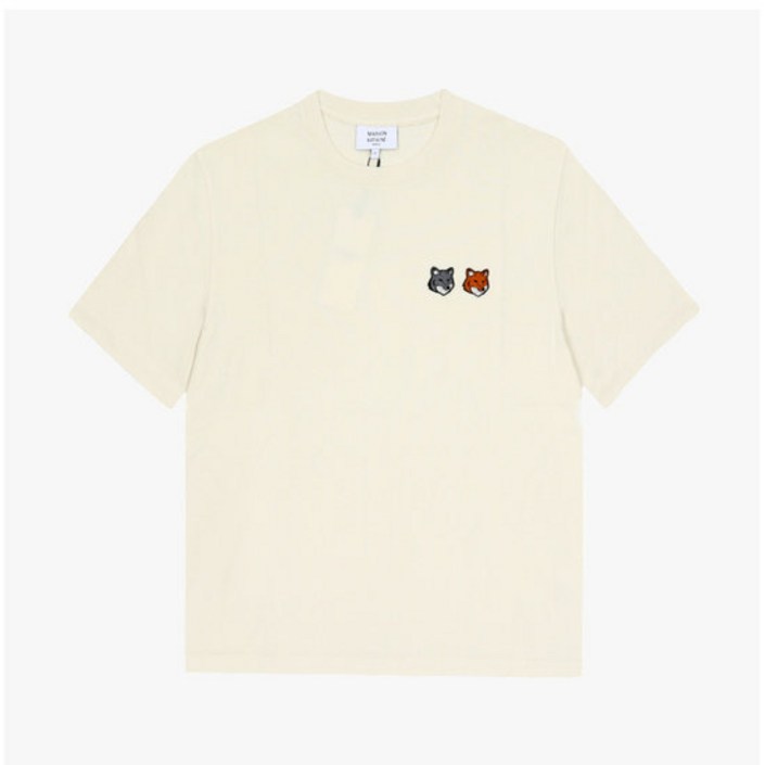 백화점정품 메종키츠네 반팔 티셔츠 더블 폭스헤드 라운드 티셔츠OM011CFKJ0118 P702 반팔티