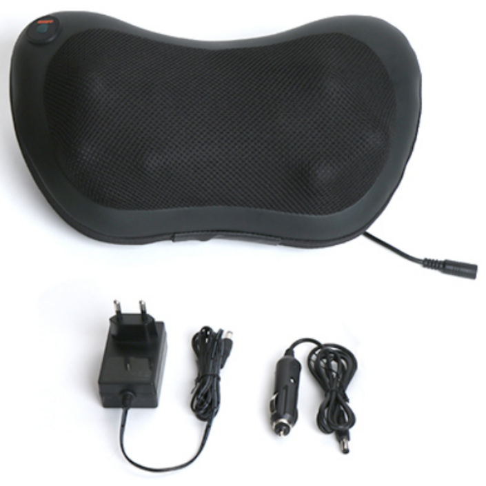 카테크 차량용 가정용 4볼 목 마사지 쿠션, 블랙