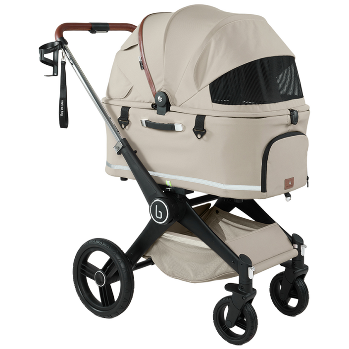 낫쏘빅 반려동물 파트라슈3 캐리어 분리형 유모차 + 레인커버 + 컵홀더 + 숄더스트랩 세트, 크림베이지, 1세트