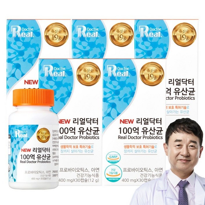 리얼닥터 100억유산균 다니스코 특허14종 비피더스특허균 4종 남재현박사성분설계 장건강 면역건강, 30정, 5개