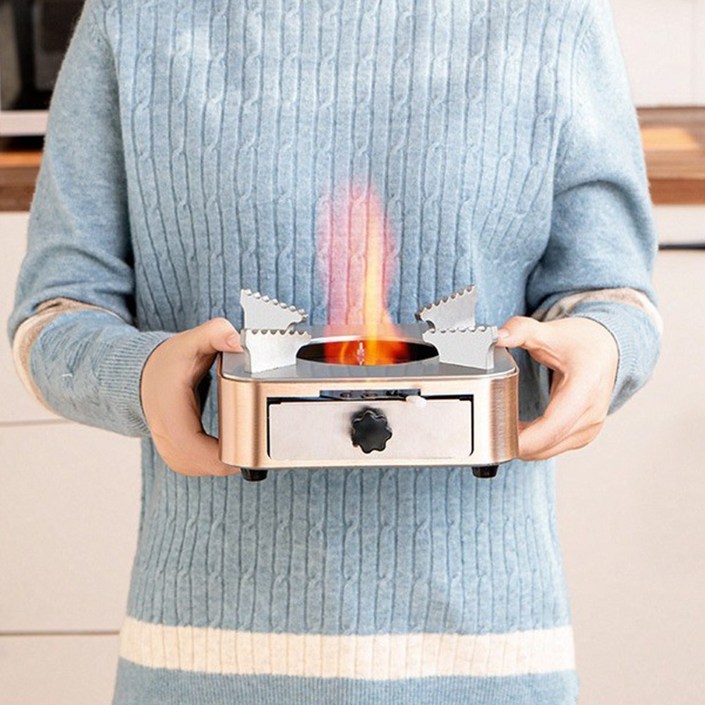 톨른캠퍼 감성캠핑 캠핑용 미니 고체연료 버너, 실버, 1개