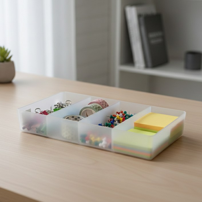 마메 칸막이 반투명 다용도 정리함 특대형