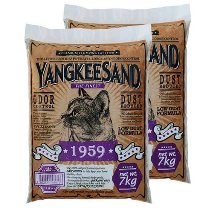 양키샌드 응고형 1959 피톤치드 고양이 모래, 7kg, 2개
