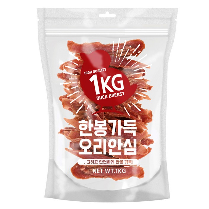 강아지국산간식 한봉가득 사사미 강아지 간식 1kg, 오리안심, 1개
