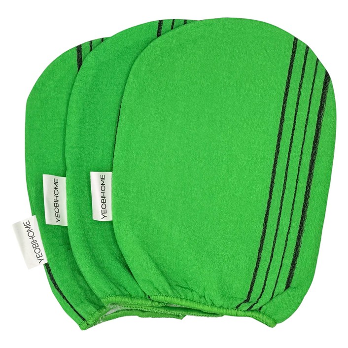 여비홈 스크럽 때밀이 때수건 벙어리 이태리 때타올, 그린, 1개입, 3개