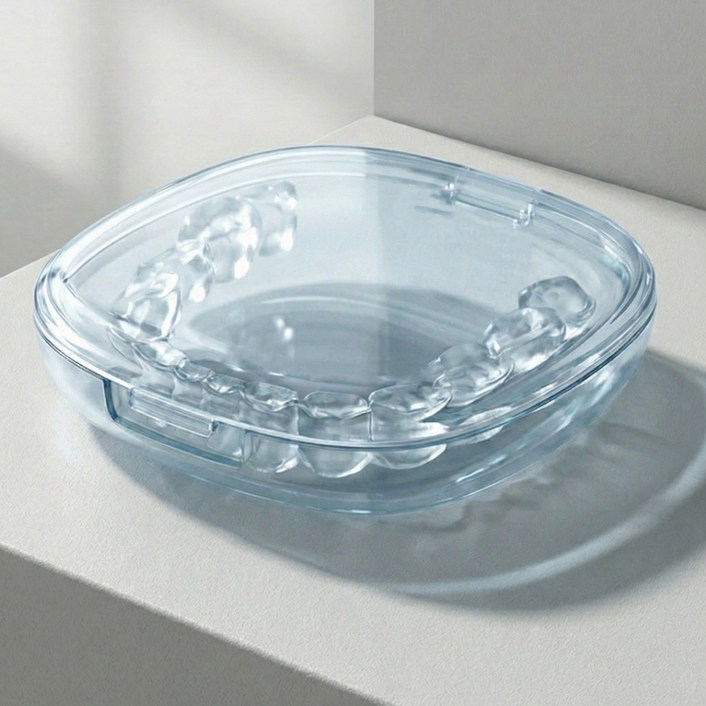 모바이브 휴대용 틀니 치아 투명 교정기 케이스 MVCASE001, 연한 블루, 1개