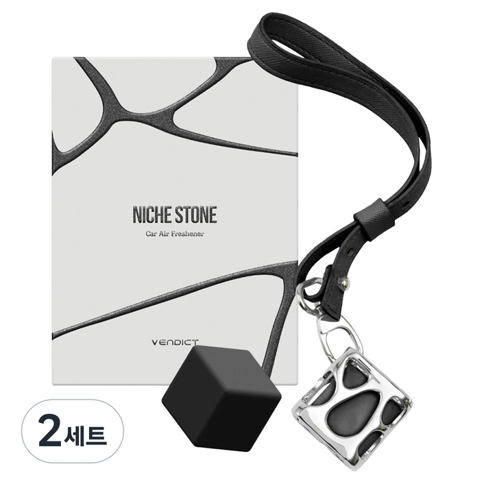 벤딕트 규조토 니치스톤 차량용 방향제 더블패키지 세트, 2세트, 미스틱우디 머스크