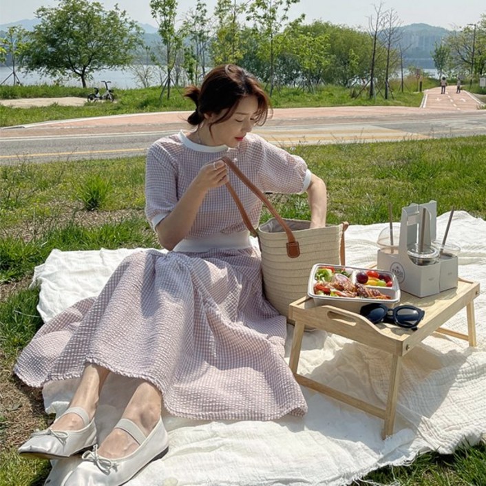 머크엘 시어서커 원피스