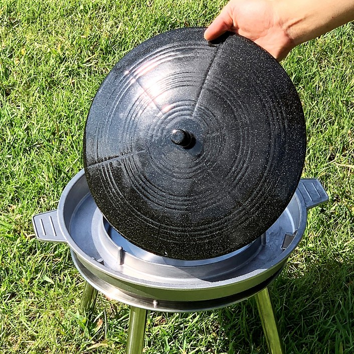 베어독스 기름받침대  솥뚜껑 무쇠 불판 30cm 세트, 혼합색상, 1세트