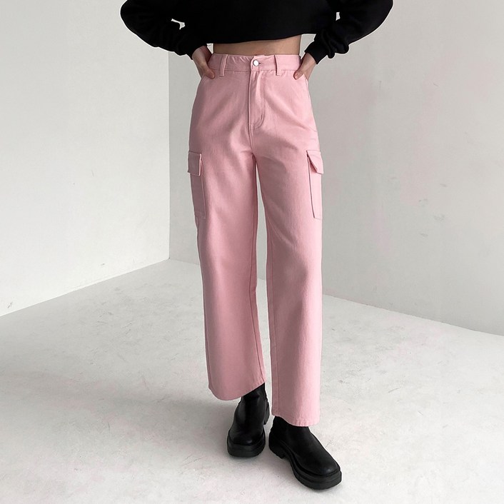 라르고비에 와이드핏 카고포켓 일자 팬츠 사계절 코튼 면바지기장3종