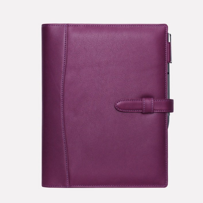 2026년 25절 A5 소가죽 6공 가죽 업무용 업무 만년 시스템 다이어리 커버 모음 이니셜 각인 가능, 1개, 바이올렛 D10301
