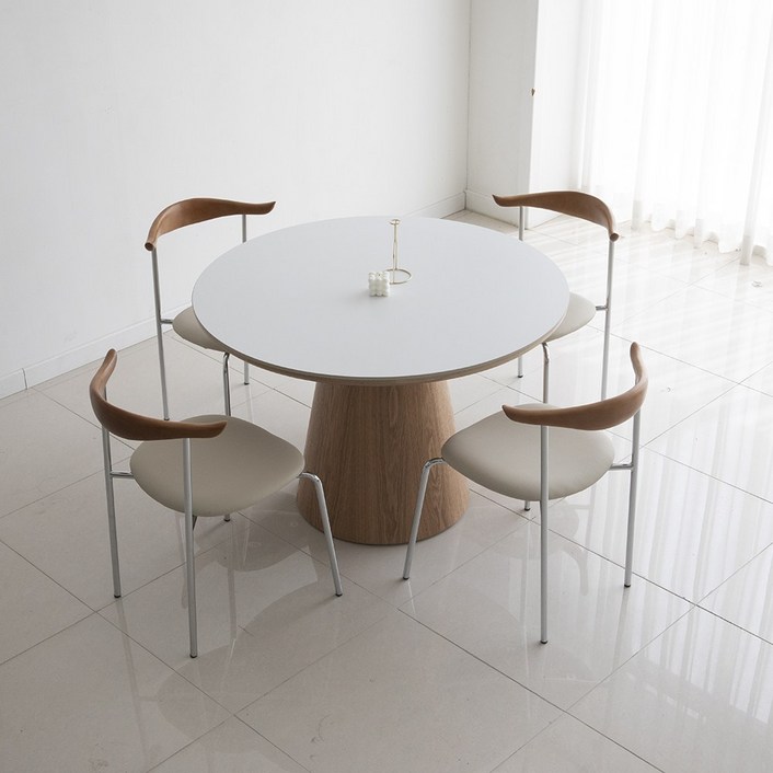 트리몬 TM03 포세린 오크 월넛 원형 750 850 1000 1100 1200 세라믹식탁, 월넛, 2인용