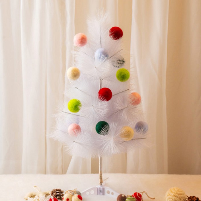 민화 크리스마스 미니트리 60cm 화이트,핑크트리 크리스마스장식 트리소품 컬러풀트리