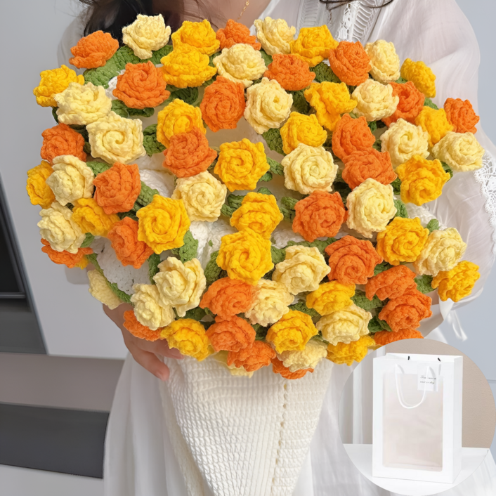 하루템 꽃다발 담요 핸드메이드 부드러운 스웨터 담요 완제품 선물용