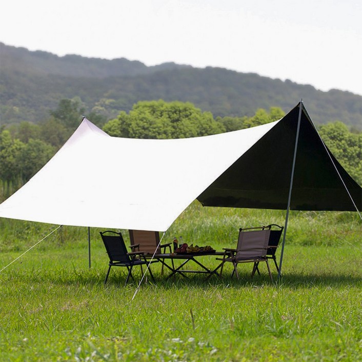 Sgirl 특대형 아웃도어 방수 캠핑타프 세트 블랙코팅타프 그늘막 500300240mm