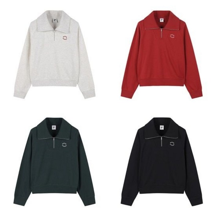 폴햄 맨투맨 티 여성 하프집업 크롭 PHE3TR2030 YWA747 LCG648 티셔츠