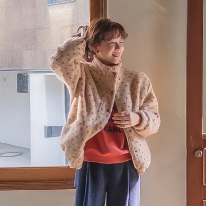 리린 슈나 폭닥 도트 후리스 양털점퍼 4color 2546962