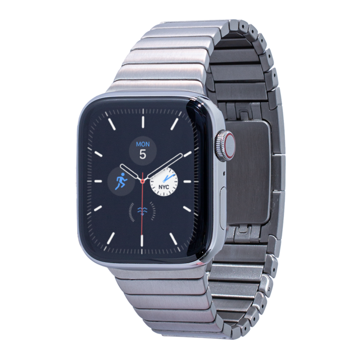 비브 애플워치 링크 브레이슬릿 메탈 스트랩, 실버, 1개