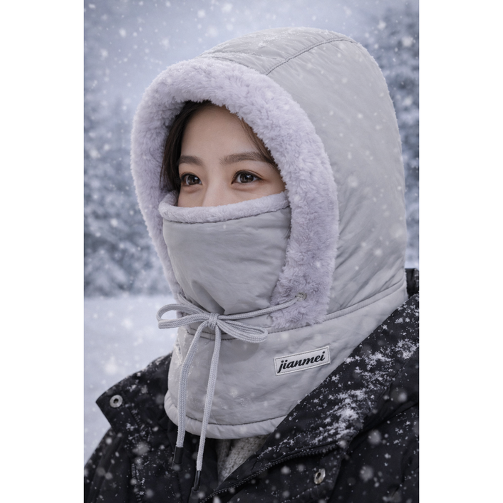 베라닉스 포근한 겨울 방한 기모 털 넥워머 패딩 모자