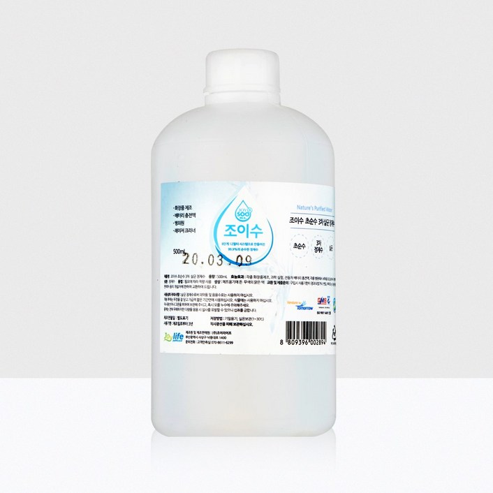 조이라이프 조이수 초순수 3차 살균 정제수, 1개, 500ml