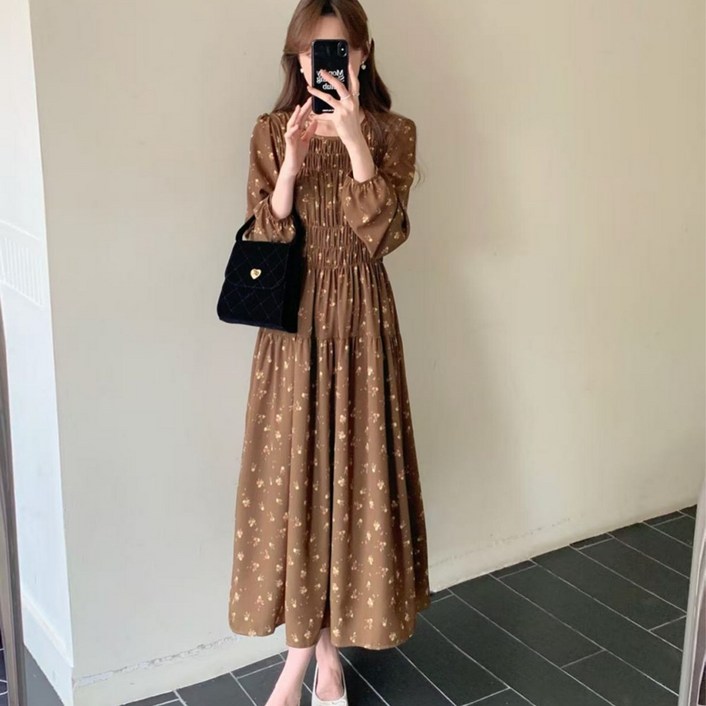 오나스타일 시엘 플로럴 잔꽃 롱원피스 플라워 클래식