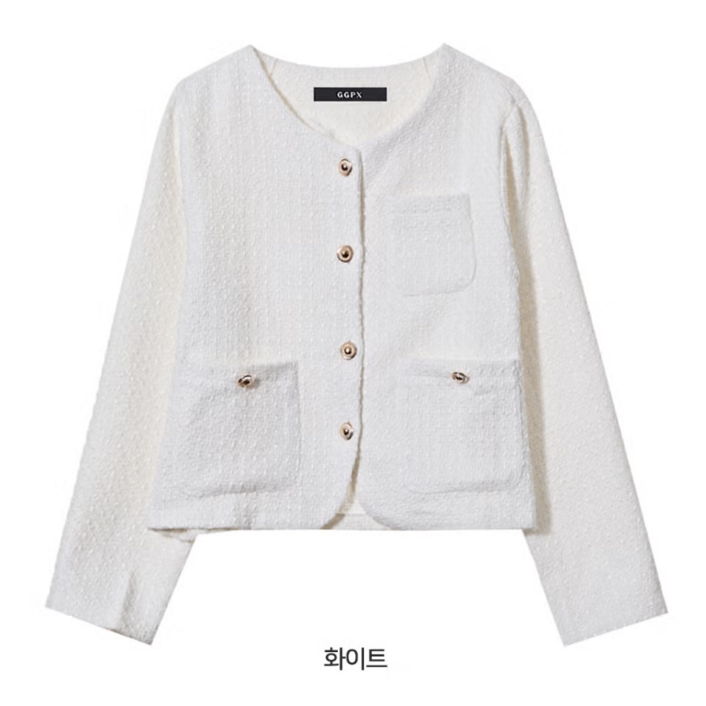 GGPX 트위드 하객자켓 GPCJK019D 여성 라운드넥 트위드자켓 데일리 캐주얼 하객 정장 자켓 봄 가을 겨울 하객룩 상의 여자 가디건 지지피엑스 트위드가디건 트위드 재킷