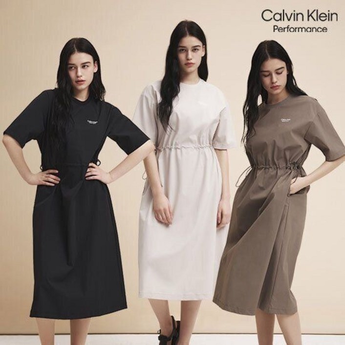 국내매장품 캘빈클라인 퍼포먼스 나일론 스판 원피스 1종