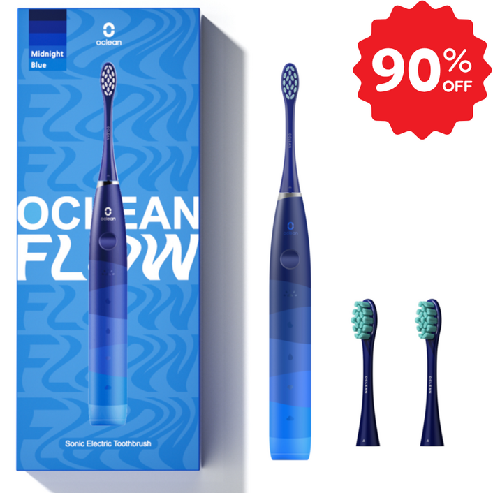 한정특가 28900원 오클린 Oclean Flow 음파전동칫솔본체칫솔모 3개 1년 2번만 충전 분당 76000회 IPX7방수, 블루세트, 1개, 블루
