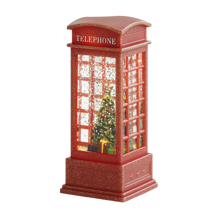 [선물포장] 데미무드 전화박스 크리스마스 장식소품 워터볼 스노우볼 미니 무드등 3종