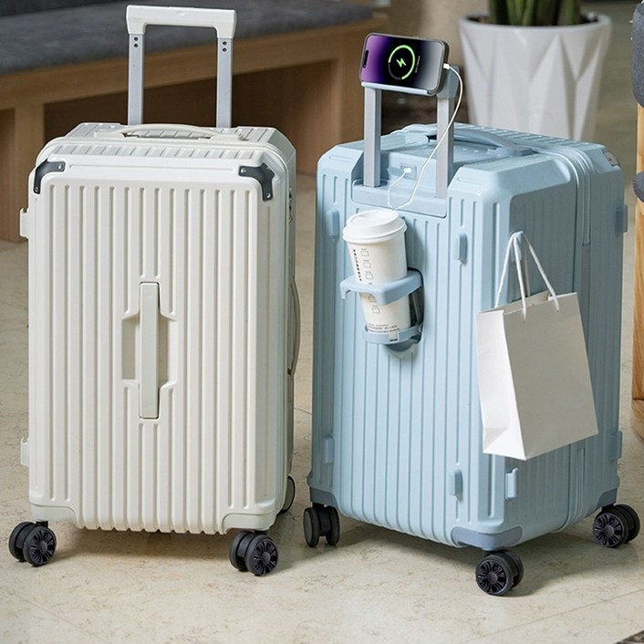 3년AS 대형 캐리어 하드 저소음 360도 회전 USB 충전포트 컵홀더 대용량 트렁크 오륜 캐리어 플러스 캐리어