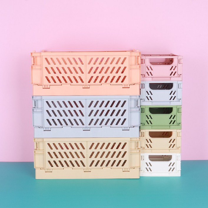 컬러 접이식 미니 수납박스 바구니 폴딩박스