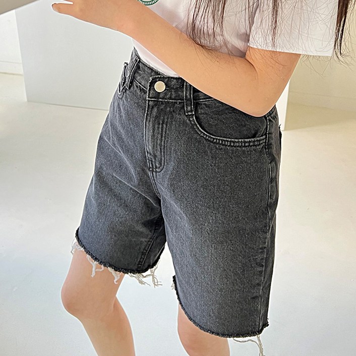 쉐얼유 여성 스테디 4부 데님 하프팬츠