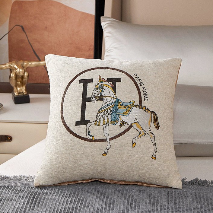 빅무드 셔닐 자수 쇼파 쿠션 커버