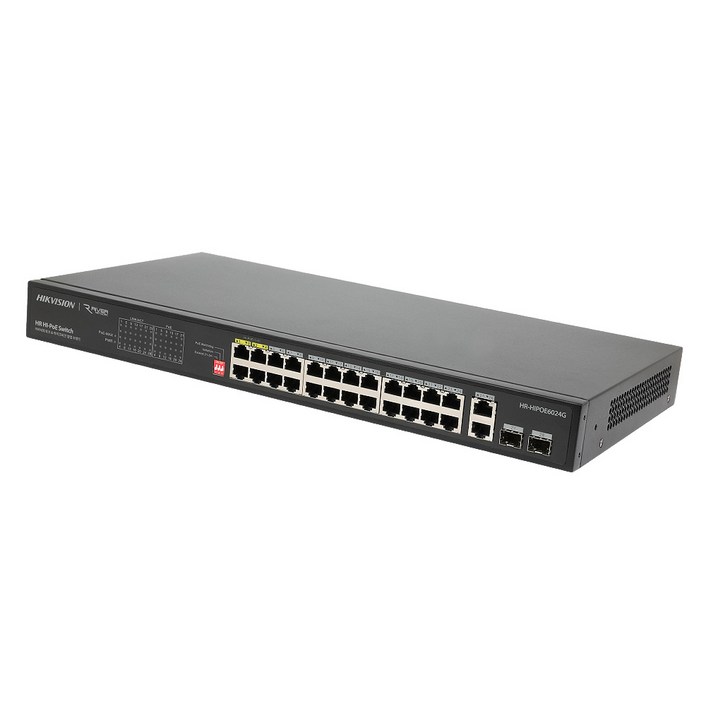 HI POE 기가 스위치 허브 24포트 2UP 2SFP 370W CCTV전원 분배기 PTZ IP카메라 인터넷 서지보호 전원공급, 단일상품, 1개