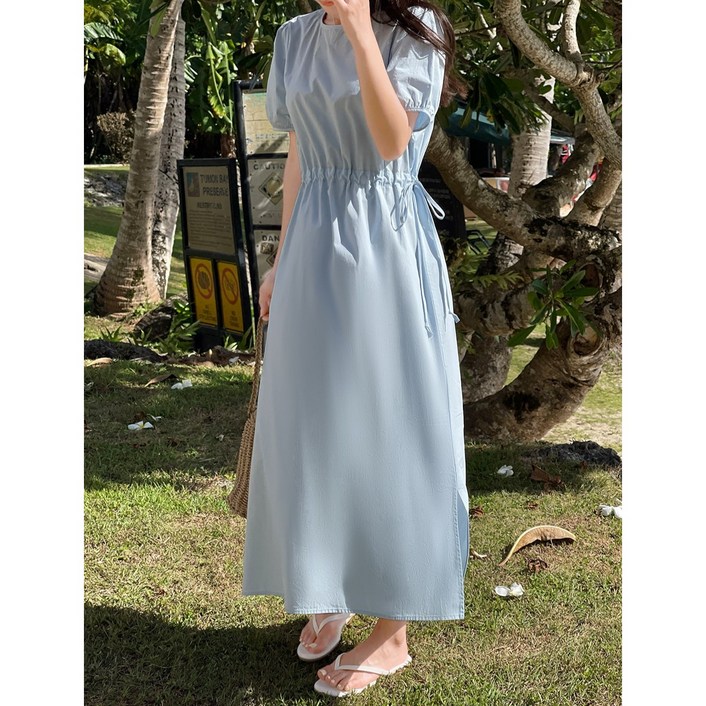 이삼사 시원한 바스락 스트링조절 휴양지 원피스 4컬러 4499