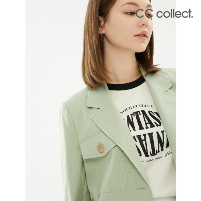 씨씨콜렉트 여성 자켓 심플 기본 출근코디 CC콜렉트 셀렉트C 린넨 테일러드 크롭 MTC222MSF042DH2250081