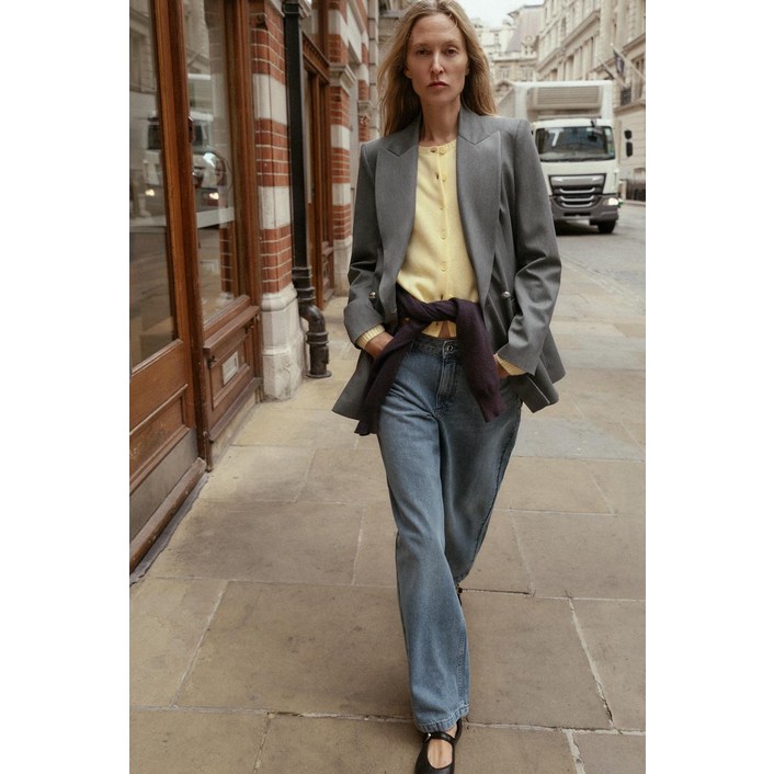 [국내배송]자라 ZARA 미드라이즈 배기 진 - 인디고896844