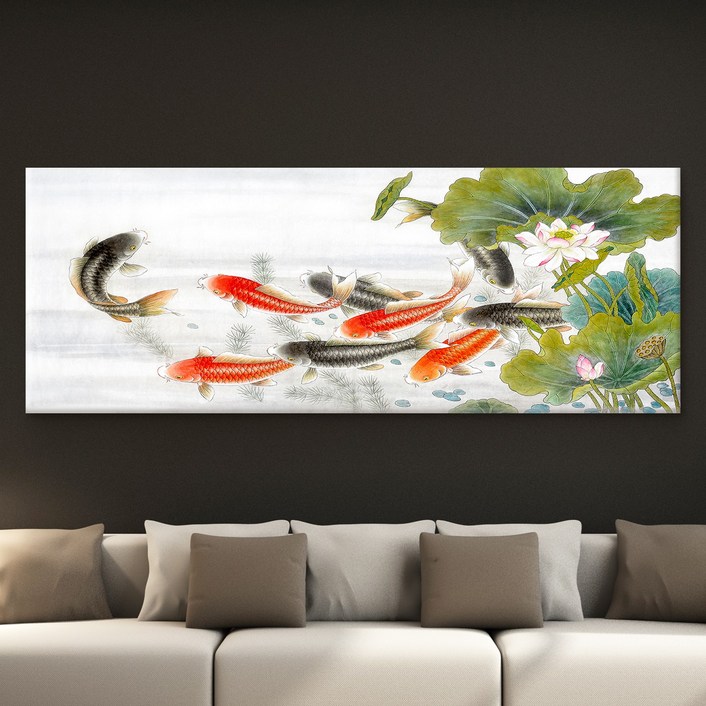 돈 들어오는 구어도 황금빛 잉어그림 물고기 성공운 출세운 재물운 금전운 풍수그림 액자 15종