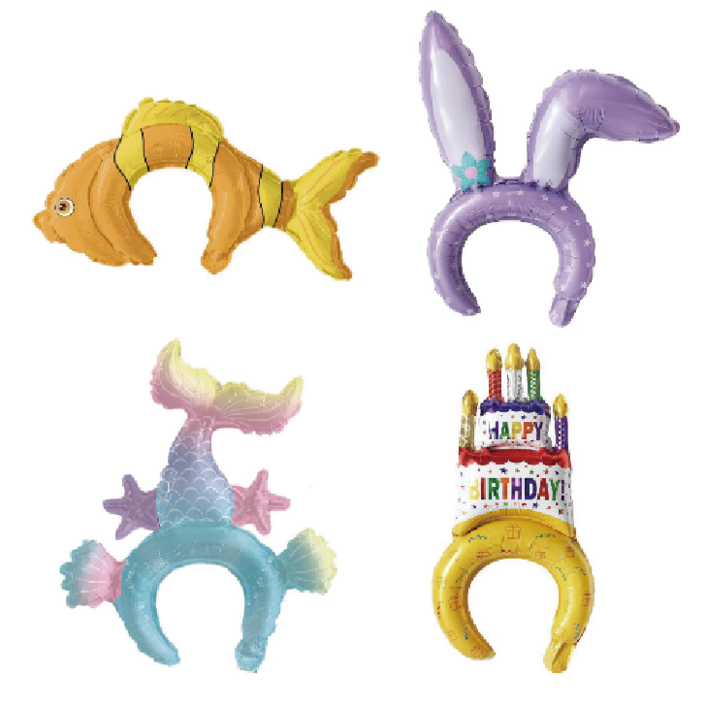 파티은박헤어밴드 4종세트 풍선머리띠