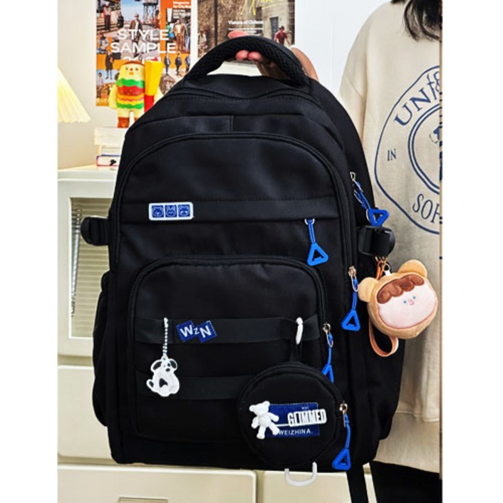 백팩 남녀공용 대용량 책가방 여행가방 방수 백팩 남녀공용 대용량 책가방 여행가방 방수